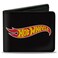 Buckle-Down BuckleDown Mattel Wallet Bifold Hot Wheels Classic Flame Logo Black Red Yellow Vegan Leather