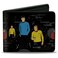 Buckle-Down Paramount Network Wallet Bifold The Original Star Trek Crew Poses and Icons Black Multi Color Vegan Leather