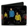 Buckle-Down Paramount Network Wallet Bifold The Original Star Trek Crew Poses and Icons Black Multi Color Vegan Leather