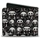 Buckle-Down BuckleDown Skelanimals Wallet Bifold Skelanimals Dead Animals Need Love Too Black White Red Vegan Leather