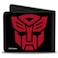 Buckle-Down BuckleDown Hasbro Wallet Bifold Transformers Autobot Shield Black Red Vegan Leather