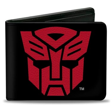 Buckle-Down BuckleDown Hasbro Wallet Bifold Transformers Autobot Shield Black Red Vegan Leather