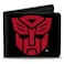Buckle-Down BuckleDown Hasbro Wallet Bifold Transformers Autobot Shield Black Red Vegan Leather