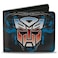 Buckle-Down BuckleDown Hasbro Wallet Bifold Transformers Autobot Gradient Shield and Circuitry Black Blue Vegan Leather