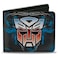Buckle-Down BuckleDown Hasbro Wallet Bifold Transformers Autobot Gradient Shield and Circuitry Black Blue Vegan Leather