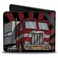 Buckle-Down BuckleDown Hasbro Wallet Bifold Transformers Optimus Prime Pose and Semi Truck Rays Black Red Vegan Leather