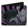 Buckle-Down BuckleDown Hasbro Wallet Bifold Transformers Megatron Blaster and Standing Poses Black Purple Vegan Leather