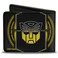 Buckle-Down Hasbro Wallet Bifold Transformers Bumblebee Pose and Autobot Logo Shield Yellows Vegan Leather