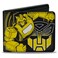 Buckle-Down Hasbro Wallet Bifold Transformers Bumblebee Pose and Autobot Logo Shield Yellows Vegan Leather