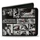 Buckle-Down Wizards of the Coast Wallet Bifold Dungeons and Dragons Monster Illustration Blocks Black White Vegan Leather