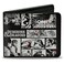 Buckle-Down Wizards of the Coast Wallet Bifold Dungeons and Dragons Monster Illustration Blocks Black White Vegan Leather