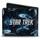 Buckle-Down Paramount Network Wallet Bifold Star Trek Spaceship Fleet in Space and Title Logo Blues Vegan Leather