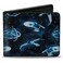Buckle-Down Paramount Network Wallet Bifold Star Trek Spaceship Fleet in Space and Title Logo Blues Vegan Leather