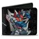 Buckle-Down BuckleDown Hasbro Wallet Bifold Transformers Starscream Poses and Decepticon Shield Grays Vegan Leather