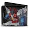 Buckle-Down BuckleDown Hasbro Wallet Bifold Transformers Starscream Poses and Decepticon Shield Grays Vegan Leather