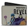 Buckle-Down Masters of the Universe Wallet Bifold Masters of the Universe Revelation Group and Logo White Black Vegan Leather