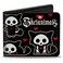 Buckle-Down BuckleDown Skelanimals Wallet Bifold Skelanimals Kit the Cat Poses and Title Logo Black White Vegan Leather