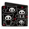 Buckle-Down BuckleDown Skelanimals Wallet Bifold Skelanimals Kit the Cat Poses and Title Logo Black White Vegan Leather