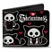 Buckle-Down BuckleDown Skelanimals Wallet Bifold Skelanimals Kit the Cat Poses and Title Logo Black White Vegan Leather