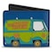 Buckle-Down BuckleDown Scooby Doo Wallet Bifold ScoobyDoo Mystery Machine and Character Group Pose Blue Vegan Leather