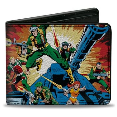 Buckle-Down BuckleDown Hasbro Wallet Bifold GI Joe a Real American Hero 1 Comic Cover Explosion Scene Vegan Leather