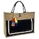 Hibala Woven Large Beach Bag Straw Beach Tote Handmade Weaving Shoulder Tassel Bag Handbag Black