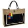Hibala Woven Large Beach Bag Straw Beach Tote Handmade Weaving Shoulder Tassel Bag Handbag Black