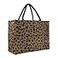 Hibala Woven Large Beach Bag Straw Beach Tote Handmade Weaving Shoulder Tassel Bag Handbag Leopard