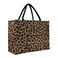 Hibala Woven Large Beach Bag Straw Beach Tote Handmade Weaving Shoulder Tassel Bag Handbag Leopard