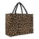 Hibala Woven Large Beach Bag Straw Beach Tote Handmade Weaving Shoulder Tassel Bag Handbag Leopard