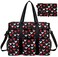 IBFUN Utility Tote Bag with 24 Exterior Interior Pockets Zip Top Teacher Tote Bag for TeacherWork WomenLarge