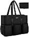 IBFUN Utility Tote Bag with 14 Exterior Interior Pockets Zip Top Teacher Tote Bag for TeacherWork WomenMedium