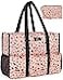 IBFUN Utility Tote Bag with 14 Exterior Interior Pockets Zip Top Teacher Tote Bag for TeacherWork WomenMedium