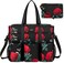 IBFUN Utility Tote Bag with 24 Exterior Interior Pockets Zip Top Teacher Tote Bag for TeacherWork WomenLarge