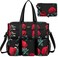 IBFUN Utility Tote Bag with 24 Exterior Interior Pockets Zip Top Teacher Tote Bag for TeacherWork WomenLarge