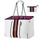 QOGiR Neoprene Multipurpose Beach Bag Tote with Inner Zipper Pocket WhiteXLarge