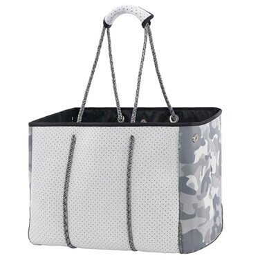 QOGiR Neoprene Multipurpose Beach Bag Tote Bag CAMO Large