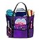 Dejaroo Sand Free Mesh Bag Strong Lightweight Tote For Beach Vacation Essentials Tons of Storage with 8 Pockets Foldable 17x9x15 inches Purple with Black Straps
