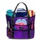 Dejaroo Sand Free Mesh Bag Strong Lightweight Tote For Beach Vacation Essentials Tons of Storage with 8 Pockets Foldable 17x9x15 inches Purple with Black Straps