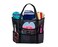 Dejaroo Sand Free Mesh Bag Strong Lightweight Tote For Beach Vacation Essentials Tons of Storage with 8 Pockets Foldable 17x9x15 inches Red and White with Blue Straps