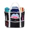 Dejaroo Sand Free Mesh Bag Strong Lightweight Tote For Beach Vacation Essentials Tons of Storage with 8 Pockets Foldable 17x9x15 inches Black with White Straps