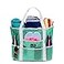 Dejaroo Sand Free Mesh Bag Strong Lightweight Tote For Beach Vacation Essentials Tons of Storage with 8 Pockets Foldable 17x9x15 inches Seafoam with White Straps