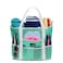 Dejaroo Sand Free Mesh Bag Strong Lightweight Tote For Beach Vacation Essentials Tons of Storage with 8 Pockets Foldable 17x9x15 inches Seafoam with White Straps