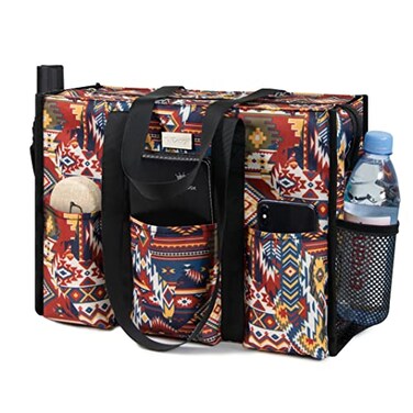 TOPDesign Utility Water Resistant Tote Bag for Women 13 Exterior Interior Pockets Top Zipper Closure Thick Bottom Support Perfect Work Tote for Teachers Nurses Accountants Professionals