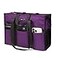 TOPDesign Utility Water Resistant Tote Bag with 13 Exterior Interior Pockets Top Zipper Closure Thick Bottom Support for Working Women Teachers Nurses Accountants Purple