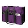 TOPDesign Utility Water Resistant Tote Bag with 13 Exterior Interior Pockets Top Zipper Closure Thick Bottom Support for Working Women Teachers Nurses Accountants Purple