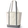 Lands' End Lands End Natural Open Top Canvas Tote Naturalsilver Graphite Medium Regular Handle