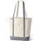 Lands' End Lands End Natural Open Top Canvas Tote Naturalsilver Graphite Medium Regular Handle