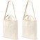 Lily queen Natural Canvas Tote Bag for Crafting Reusable Grocery Shoulder Bags 2pcs