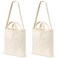 Lily queen Natural Canvas Tote Bag for Crafting Reusable Grocery Shoulder Bags 2pcs